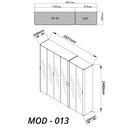 Ver imagem 6 de Guarda-Roupa Modulado Reflecta 6 Portas 262,2cm x 240cm 100% MDF Innova Bege/Off White