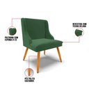 Ver imagem 7 de Kit 6 Cadeiras Estofadas para Sala de Jantar Pés Palito Lia Veludo Verde Esmeralda - Ibiza