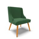 Ver imagem 3 de Kit 6 Cadeiras Estofadas para Sala de Jantar Pés Palito Lia Veludo Verde Esmeralda - Ibiza