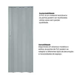 Porta Sanfonada de PVC 210x94cm Bariri - 6 Porta Sanfonada de PVC 210x94cm Bariri - 6