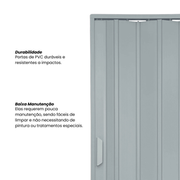 Porta Sanfonada de PVC 210x94cm Bariri - 4 Porta Sanfonada de PVC 210x94cm Bariri - 4