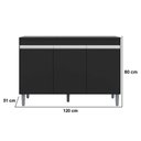 Ver imagem 6 de Balcão de Pia para Cozinha 120 Cm Kadu 3 Portas Preto