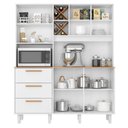 Ver imagem 2 de Armário para Cozinha Kit Max 160 Cm 5 Portas 3 Gavetas Branco Fosco Brilho - Zanzini