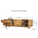 Ver imagem 2 de Rack Minimalista Sala 170 cm TV até 70 Pés Elevados Madeira Freijó Lita Idimex