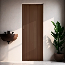 Porta Sanfonada de PVC 210x94cm Bariri Coffe - 1 Porta Sanfonada de PVC 210x94cm Bariri Coffe - 1