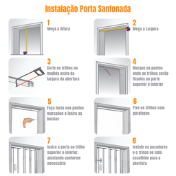 Porta Sanfonada de PVC 210x94cm Bariri Coffe - 7 Porta Sanfonada de PVC 210x94cm Bariri Coffe - 7