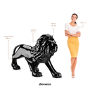 Ver imagem 2 de Escultura Estátua Leão Caminhando Grande 83 Cm:preto Brilho