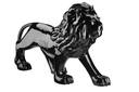 Ver imagem 1 de Escultura Estátua Leão Caminhando Grande 83 Cm:preto Brilho
