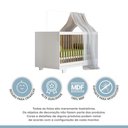 Ver imagem 6 de Berço Mini Cama Flocos com Suporte para Mosquiteiro 100% MDF Branco - Tigus