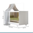 Ver imagem 5 de Berço Mini Cama Flocos com Suporte para Mosquiteiro 100% MDF Branco - Tigus