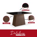 Ver imagem 7 de Conjunto Sala de Jantar Mesa 90x120cm Tampo Vidro com 4 Cadeiras Madeira Maciça Tecido Joli Marrom/Tabaco/Preto