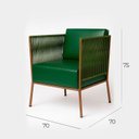 Ver imagem 4 de Poltrona Corda Náutica Marrom Verde Sala Varanda Estar Hall