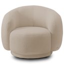 Ver imagem 2 de Kit 02 Poltronas Giratória Orgânica para Sala Living Elodie M05 Bouclê Creme - Lyam Decor