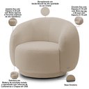 Ver imagem 3 de Kit 02 Poltronas Giratória Orgânica para Sala Living Elodie M05 Bouclê Creme - Lyam Decor