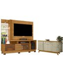 Ver imagem 1 de Estante Home Theater Frizz Plus Cumaru com Pés com Aparador para Sala Buffet Mônaco Cumaru Opala - M