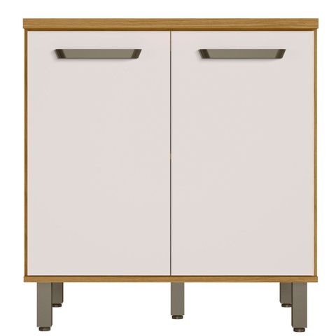 Balcão para Pia de Cozinha 80cm 2 Portas com Tampo Criare Freijó/off Acetinado - Poliman
