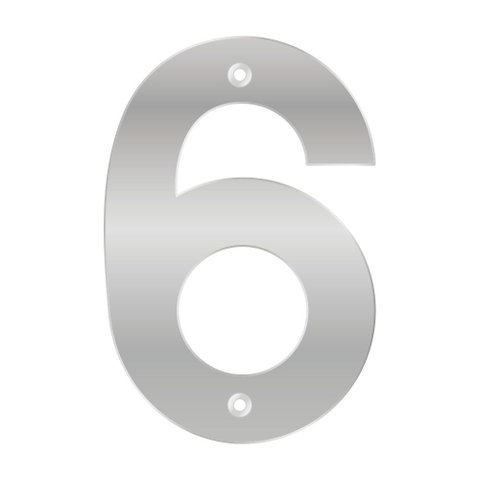 Número 6 Residencial 145 mm Plástico ABS Prata Bemfixa