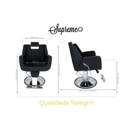 Cadeira Hidráulica Reclinável Barbeiro Salão Pelegrin PEL-9313 Preto - 2