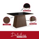 Ver imagem 7 de Conjunto Sala de Jantar Mesa 90x120cm Tampo Vidro com 4 Cadeiras Madeira Maciça Tecido Linho Cinza/Tabaco/Preto