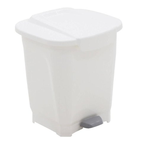 Cesto de Lixo com Pedal e Tampa Tramontina 15L Branco Plásti