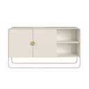 Ver imagem 5 de Balcão Buffet 135cm 2 Portas Orgânico Pé Metal Luna BP Offwhite