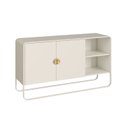Ver imagem 3 de Balcão Buffet 135cm 2 Portas Orgânico Pé Metal Luna BP Offwhite