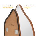 Ver imagem 4 de Espelho Grande Orgânico Retrô Corpo Inteiro 170x70cm Borda em Couro - Mod. Flame Caramelo