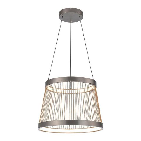 Lustre Pendente Nordecor Beys 2940 Cinza / Dourado Led Bivolt
