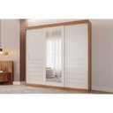 Ver imagem 6 de Guarda Roupa Casal 3 Portas de Correr (1 C/ Espelho) e 6 Gavetas Cecilia Cinamomo/off White - Panan