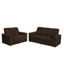 Ver imagem 3 de Conjunto de Sofá Roma 3 e 2 Lugares 1,74m X 1,24m Suede Marrom Café - Sofá Casa