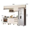 Cozinha Modulada Connect 7 Peças Off White com Balcão Forno - Móveis Henn - 5