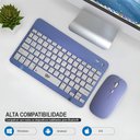 Ver imagem 5 de Kit Teclado e Mouse Wireless Slim A6732 Roxo Recarregável para Escritório e Trabalho