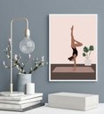 Ver imagem 1 de Quadro Decorativo Yoga- Mulher e Plantas 24x18cm:madeira Preta