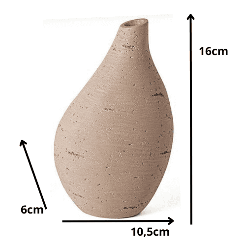 Mini Vaso em Poliresina 16x10,5X6cm (AxLxP) Bege 16310B Mart - 2