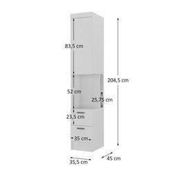 Guarda Roupa Modulado 7 Portas 6 Gavetas 5 Peças Branco Viena - 5