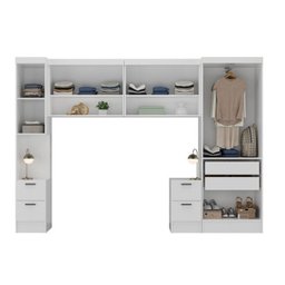 Guarda Roupa Modulado 7 Portas 6 Gavetas 5 Peças Branco Viena - 6