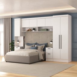 Guarda Roupa Modulado 7 Portas 6 Gavetas 5 Peças Branco Viena - 1
