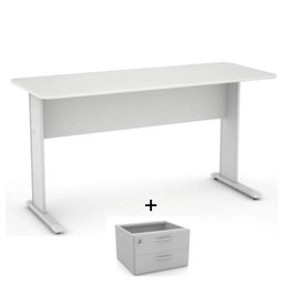 Mesa Escritório 1,20x0,60 Cor Cinza com 2 Gavetas - 2