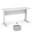 Ver imagem 2 de Mesa Escritório 1,20x0,60 Cor Cinza com 2 Gavetas