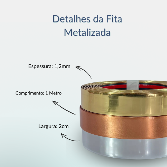 Fita Metalizada Decorativa Painel Parede Efeito Marmore 1 Metro Decoração Ripado Dourado Cabeceira S - 2