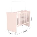 Ver imagem 3 de Berço Simples Doce Sonho 1 C/ Rodízios Qmovi Rosa Acetinado + Colchão Gazin
