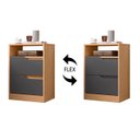 Ver imagem 5 de Mesa de Cabeceira 2 Gavetas Sole Flex Freijó/titanium - Albatroz