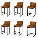 Ver imagem 2 de Banqueta Cozinha Alta com Encosto Kit 6 Lirina Industrial Preto Sintético Pu C05 - D’Rossi