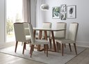 Ver imagem 4 de Mesa de Jantar Retangular Bennett com Vidro 160cm Natural com Off White