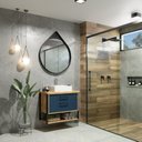 Ver imagem 1 de Conjunto para Banheiro Gabinete 80cm 2 Gavetas Isabela com Cuba e Espelheira 