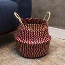 Ver imagem 5 de Cesto de seagrass vermelho 32cm com alças - Oikos