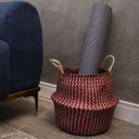 Ver mais imagens de Cesto de seagrass vermelho 32cm com alças - Oikos