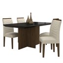 Ver imagem 1 de Mesa com 4 Cadeiras Duda 1,36 Imbuia/preto/bege - Móveis Arapongas Imbuia/preto/bege 03