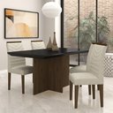 Ver imagem 2 de Mesa com 4 Cadeiras Duda 1,36 Imbuia/preto/bege - Móveis Arapongas Imbuia/preto/bege 03