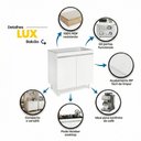 Ver imagem 3 de Balcão Gabinete Lux 2 Portas 1 Prateleira MDF 79cm Branco